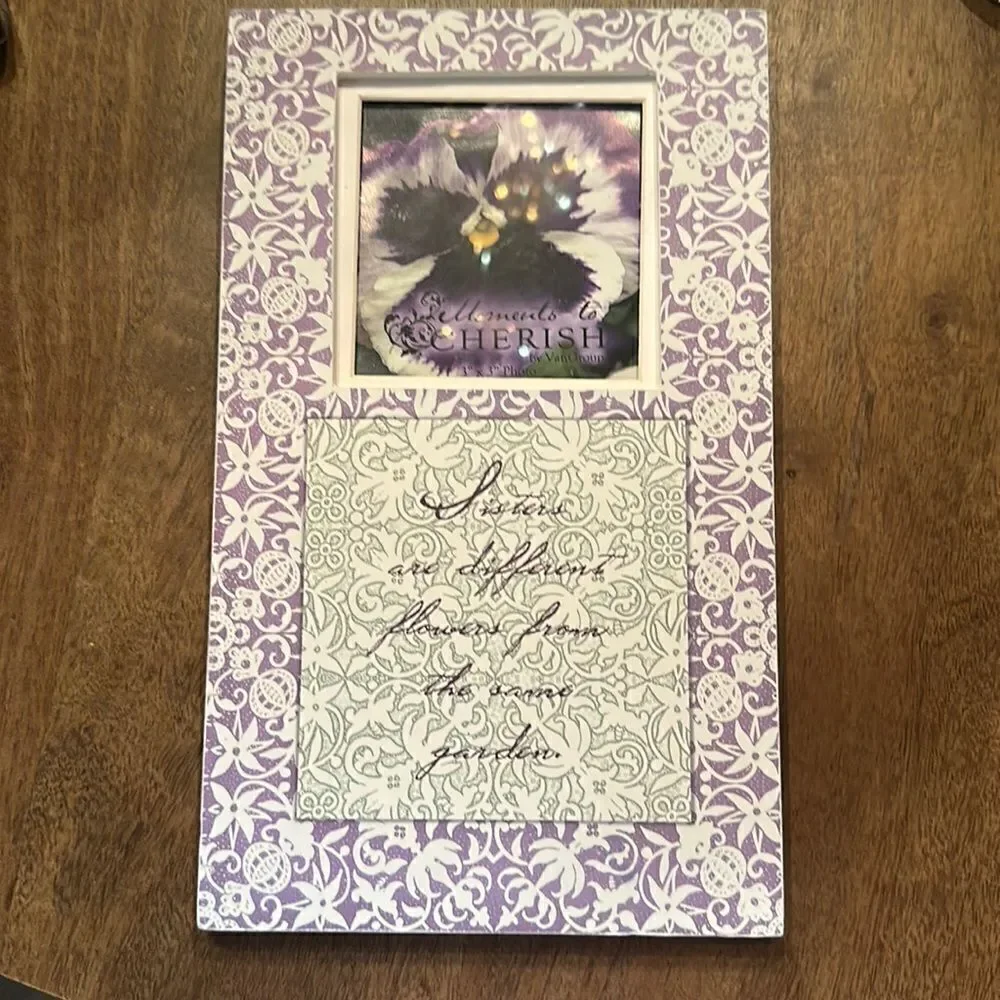 Moments to Cherish “Pansy Sisters” Picture Frame Plaque!